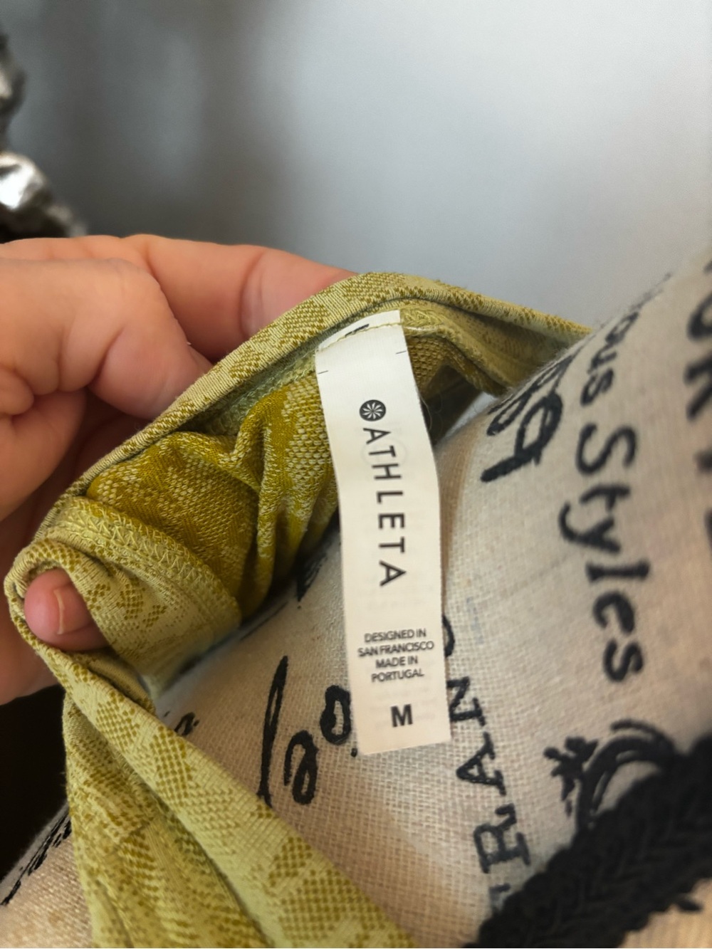 Athleta Yellow Patterned Racerback Tank - Picture 3 of 4